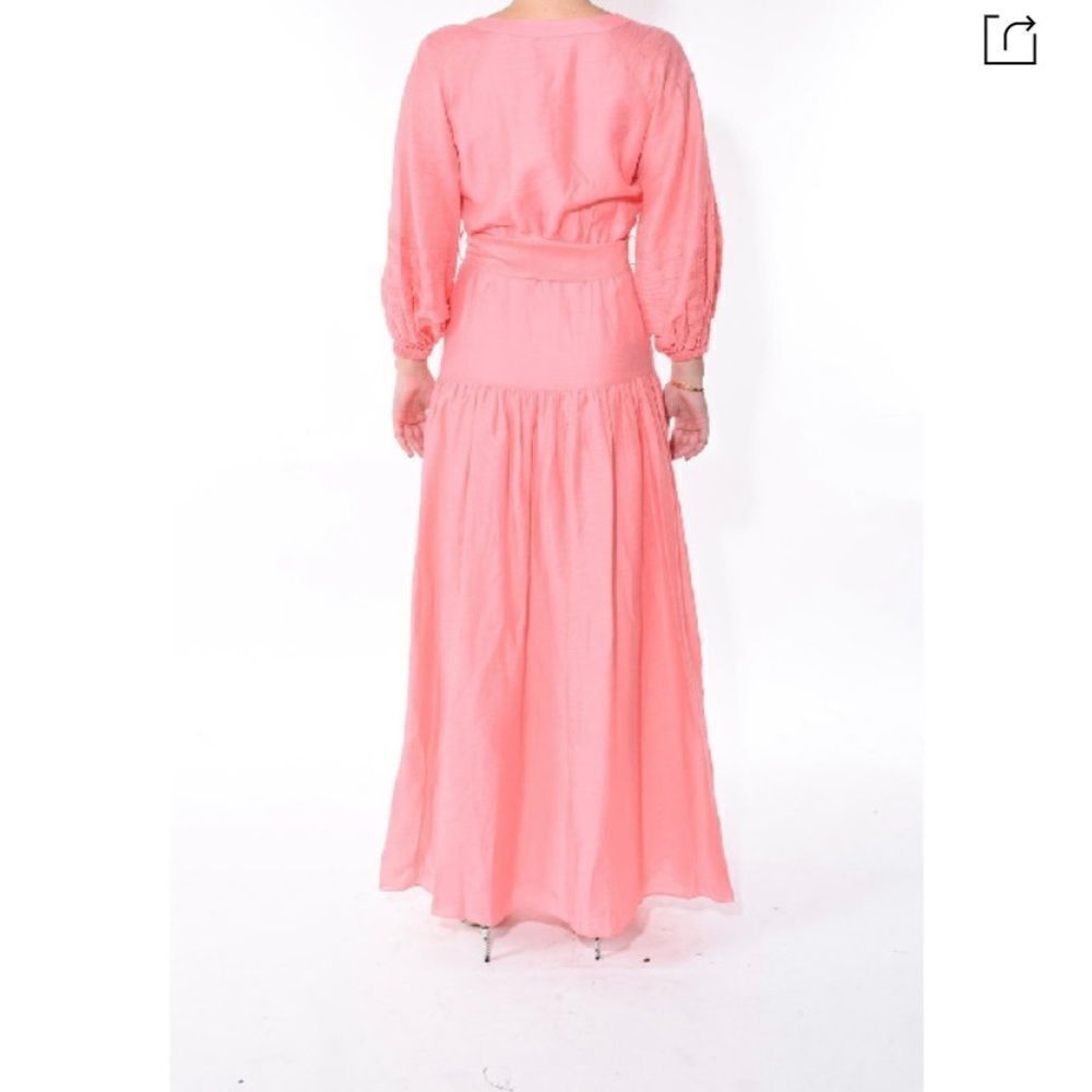 Manning Cartel Pink Demure Feminine Flowy Balloon Art Maxi Dress Sz 8 Nwt — image 6 of 8